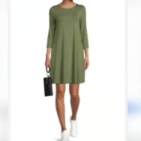 Olive Green T-Shirt Dress Size XXL - Picture 1 of 6